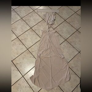 PrettyLittleThing Beige Maxi Dress